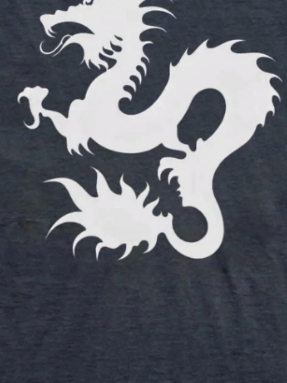 Black Tee with White Dragon Graphic